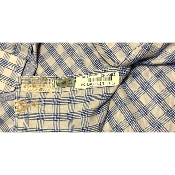 TD Thomas Dean Men's Button-Down Casual Shirt Check Pattern Cotton Size L (READ) - Picture 9 of 16